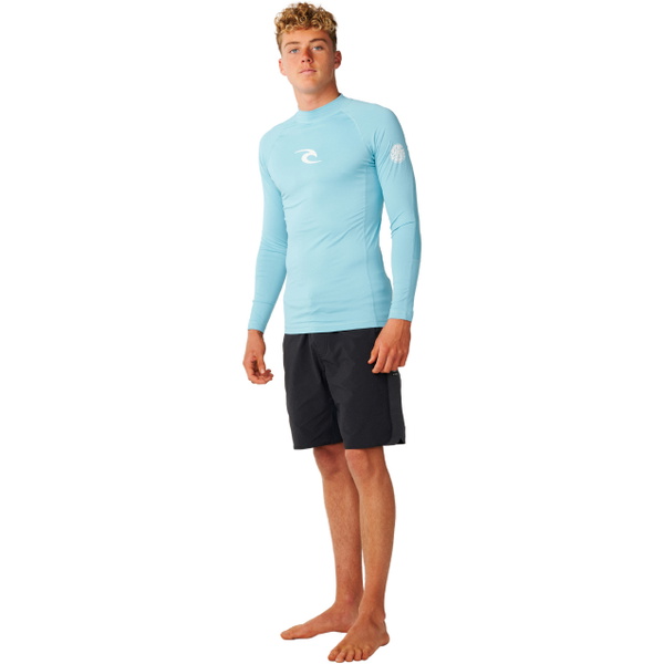 2026 Rip Curl Mens Waves UPF Perf Long Sleeve Rash Vest 197MRV - Wave Pool